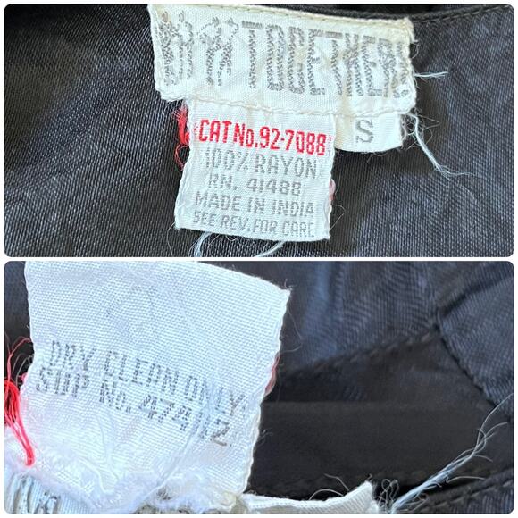 Vintage Together! Mixed Media Colorful Embroidered Detail Dark Boho Vest Small - Picture 13 of 14